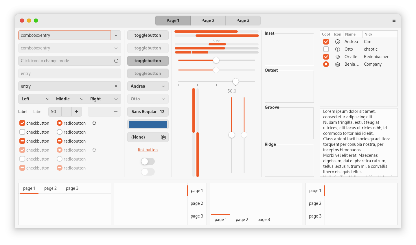 GTK3 Widget Factory Light