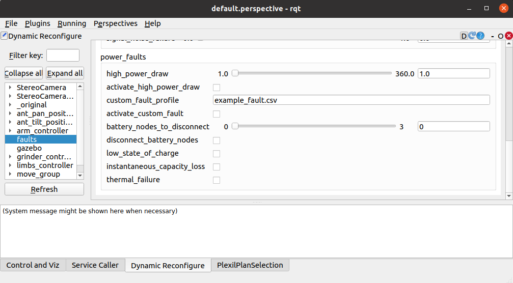 RQT faults interface