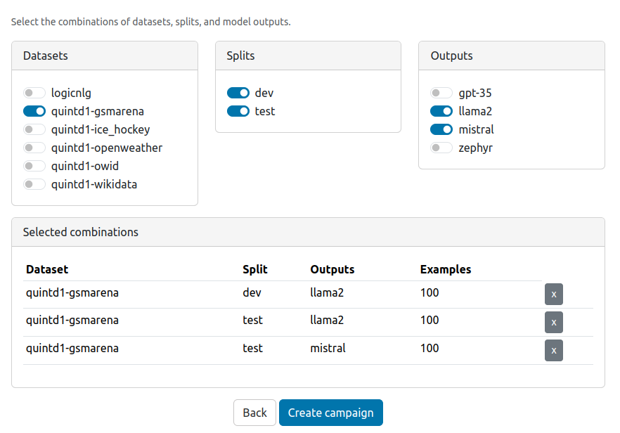 Data selection